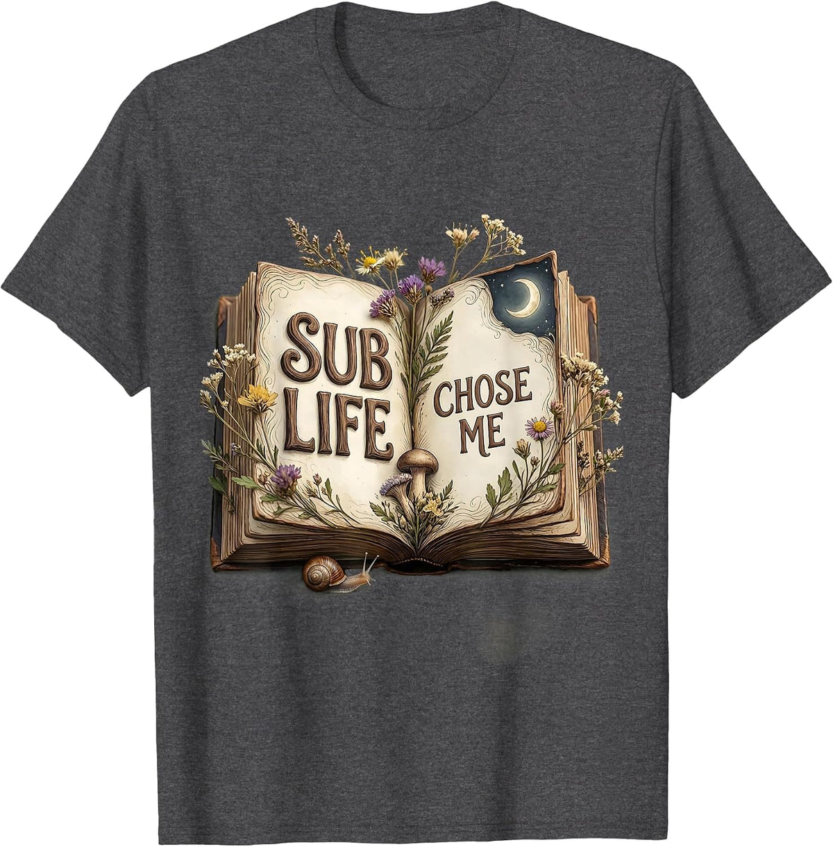 Sub Life Chose Me Substitute Teacher Design T-Shirt - Dark Heather Grey