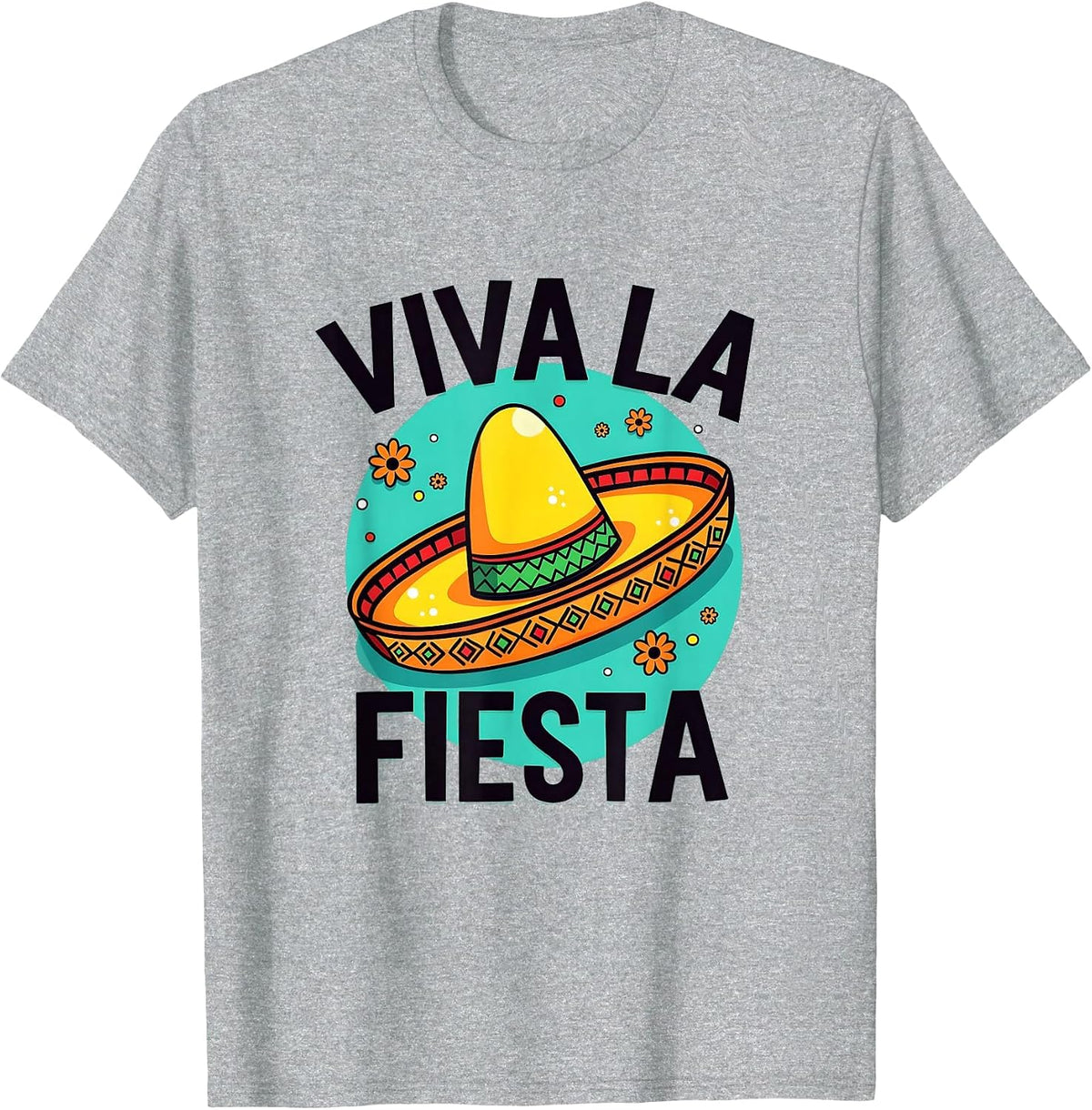 Viva La Fiesta Cinco de Mayo Celebration Design T-Shirt - Heather Grey