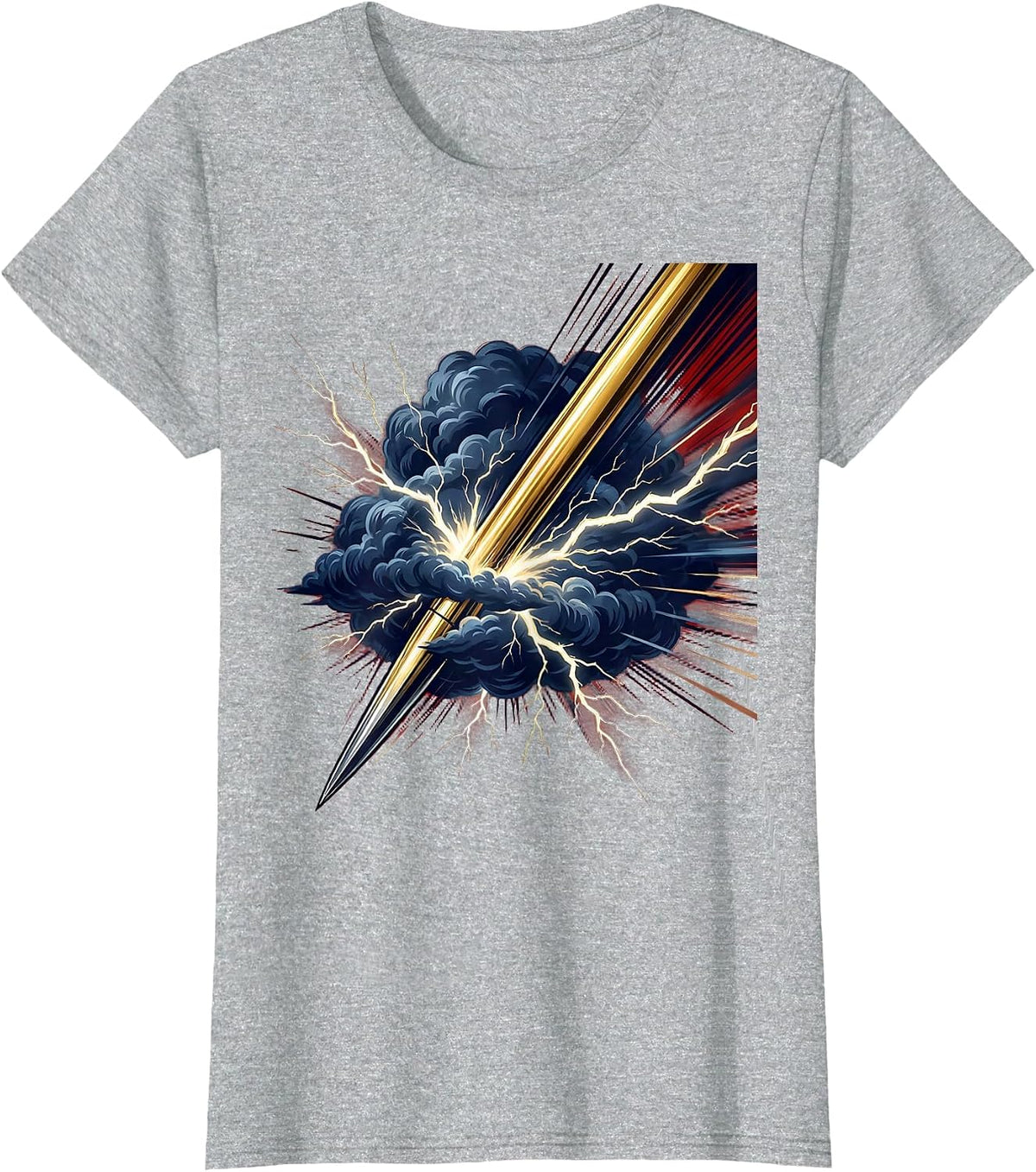 Women's Javelin Through Thundercloud Sports Graphic T-Shirt - Heather Grey