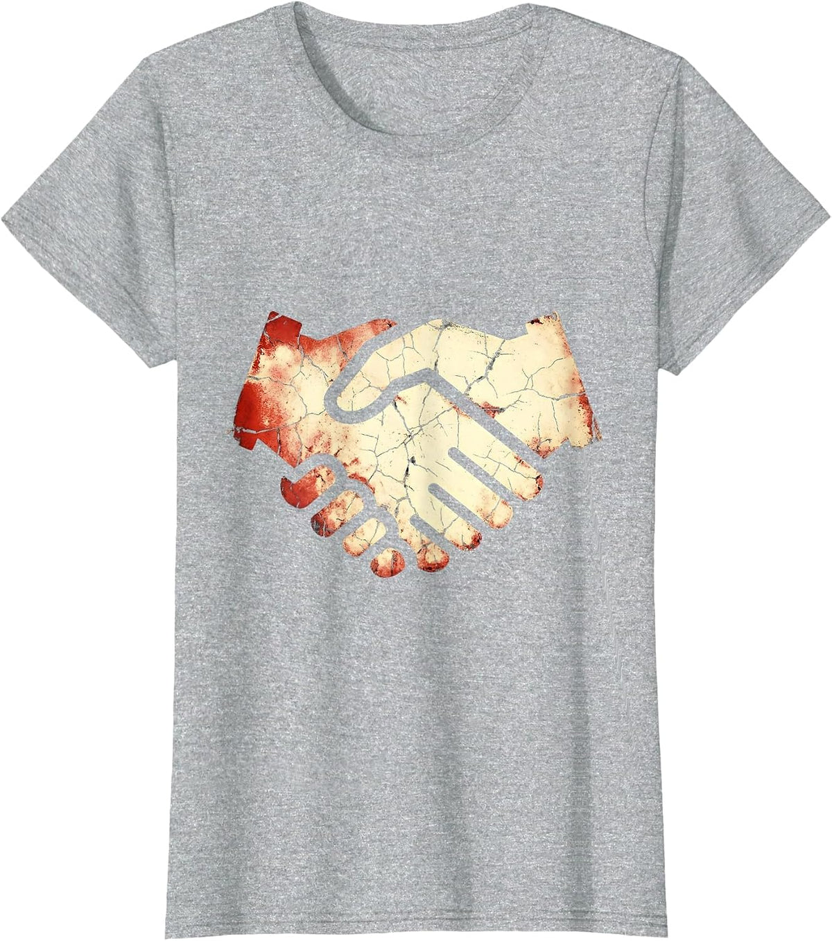Labor Day Union Solidarity Handshake Graphic T-Shirt - Heather Grey