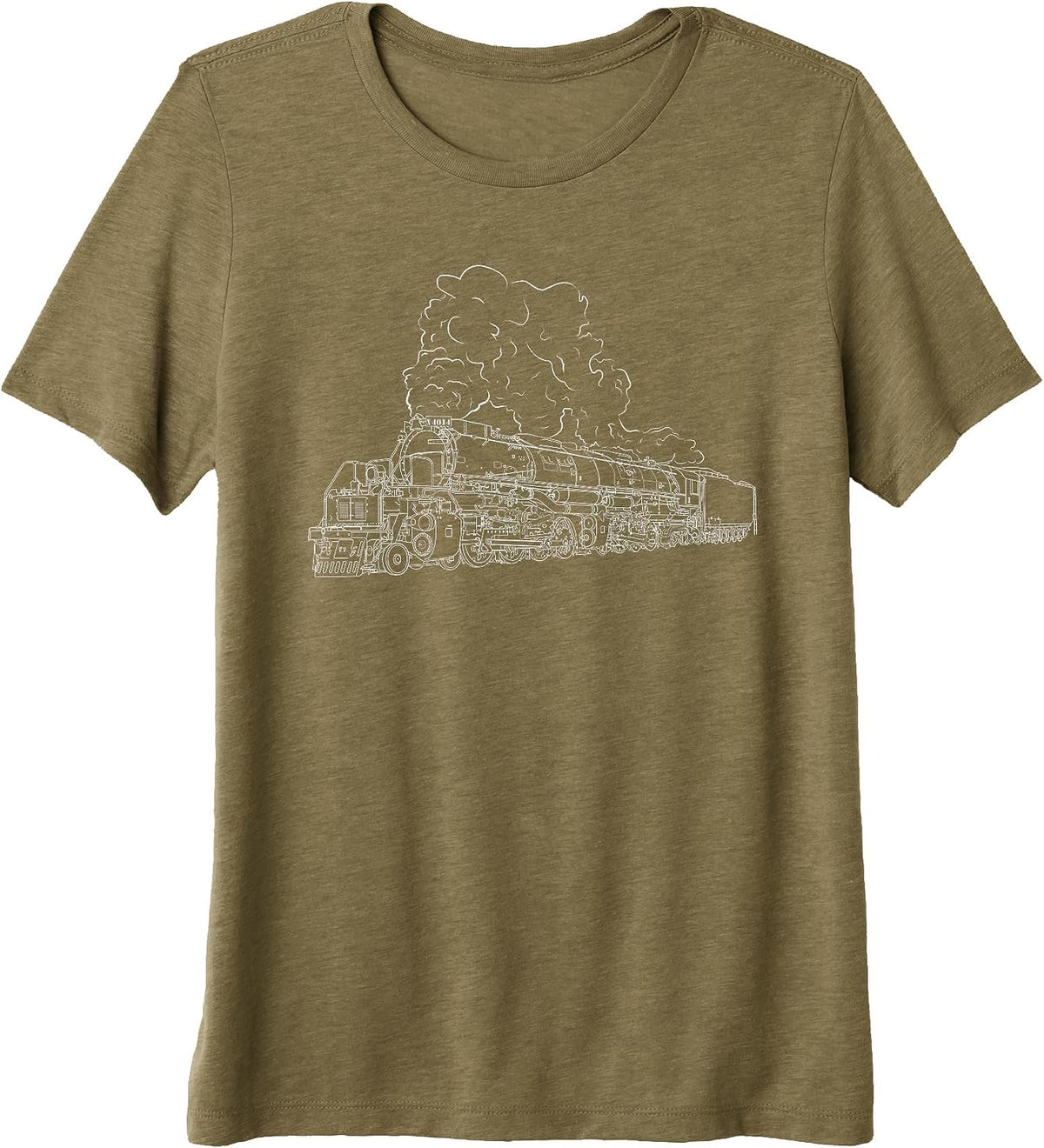 Big Boy X 4014 Steam Locomotive Utah Vintage Premium Tri-Blend T-Shirt - Olive Green