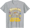 Raised On Old School Hip Hop Cassette Graffiti Rap T-Shirt, Youth, Heather Grey, 4T - As Pictured