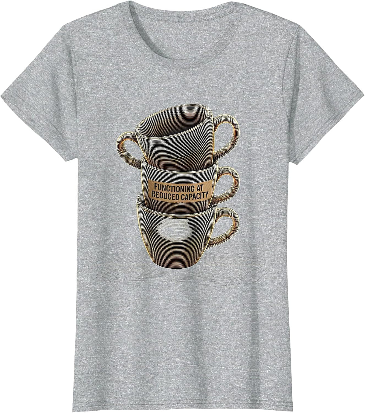 Women's Functioning At Reduced Capacity Sarcastic Mental Health T-Shirt - Heather Grey