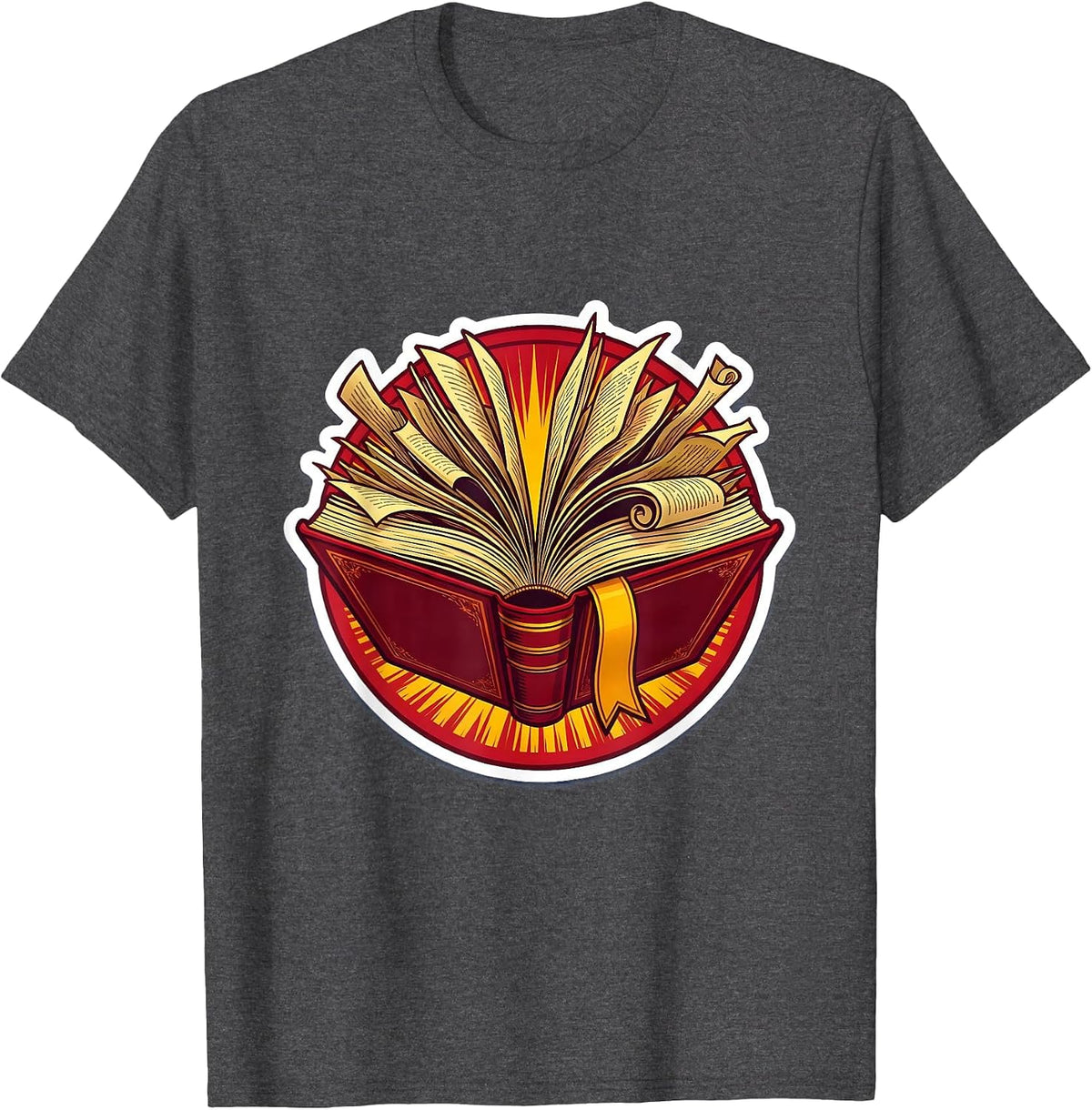 Substitute Teacher Exploding Manual Graphic T-Shirt - Dark Heather Grey