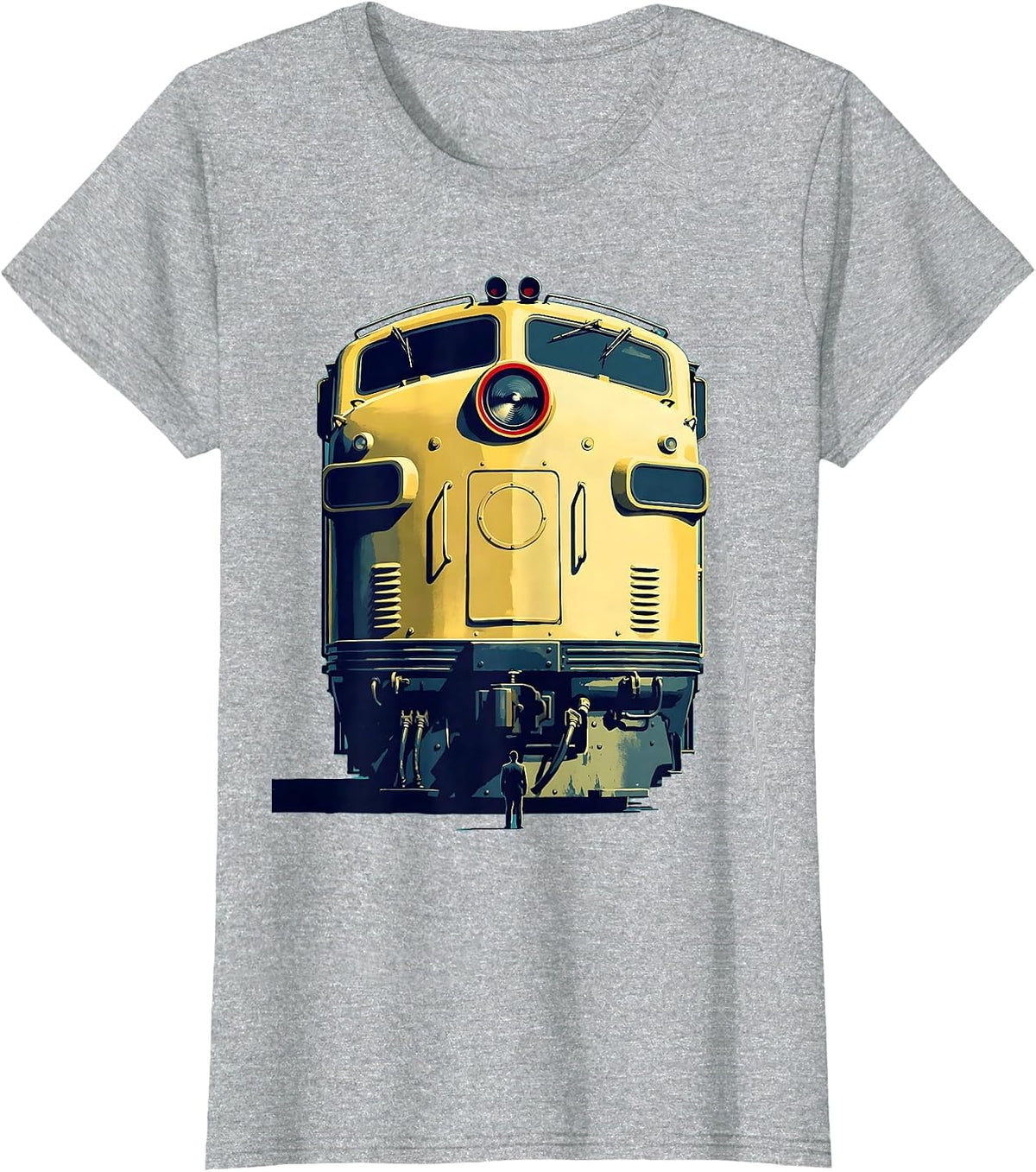 Enormous Locomotive Train Enthusiast Deadpan Humor T-Shirt - Heather Grey