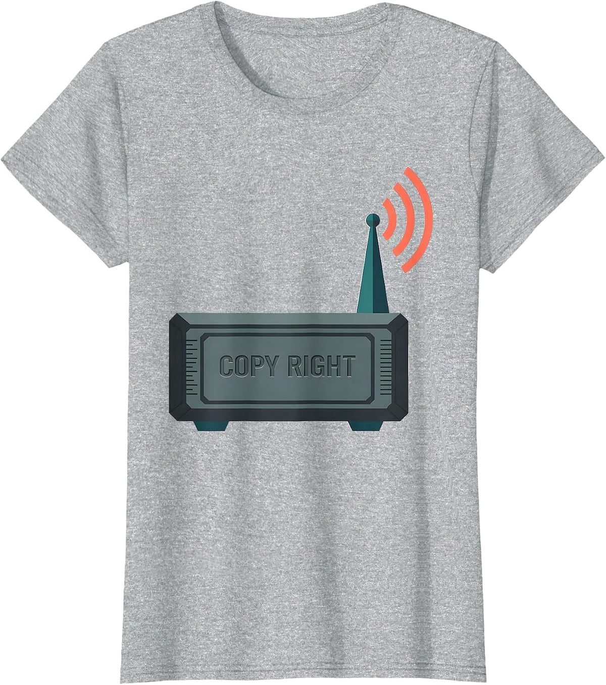 Copy Right Funny Ham Radio Operator Hobbyist Humor T-Shirt - Heather Grey