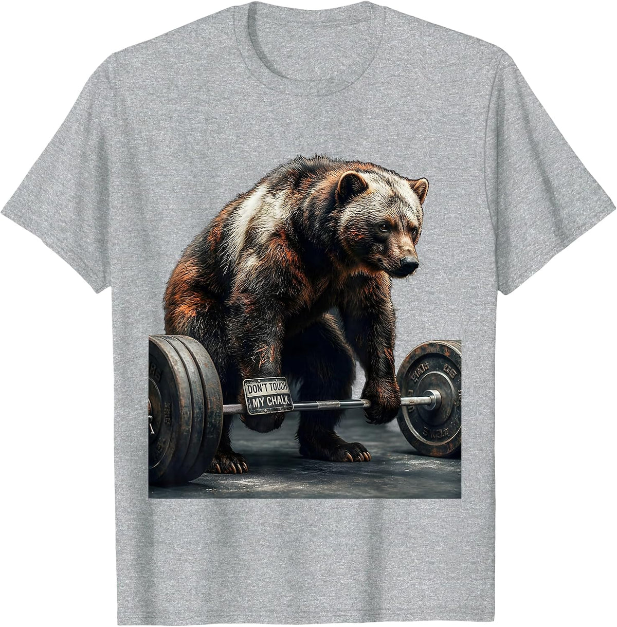 Men's Don't Touch My Chalk Funny Gym Weightlifting Workout Humor T-Shirt - Heather Grey