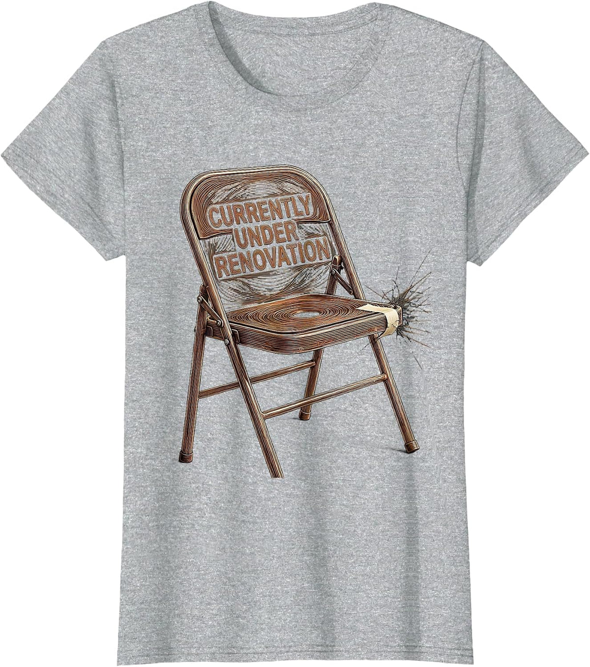 Currently Under Renovation Sarcastic Mental Health Humor T-Shirt - Heather Grey
