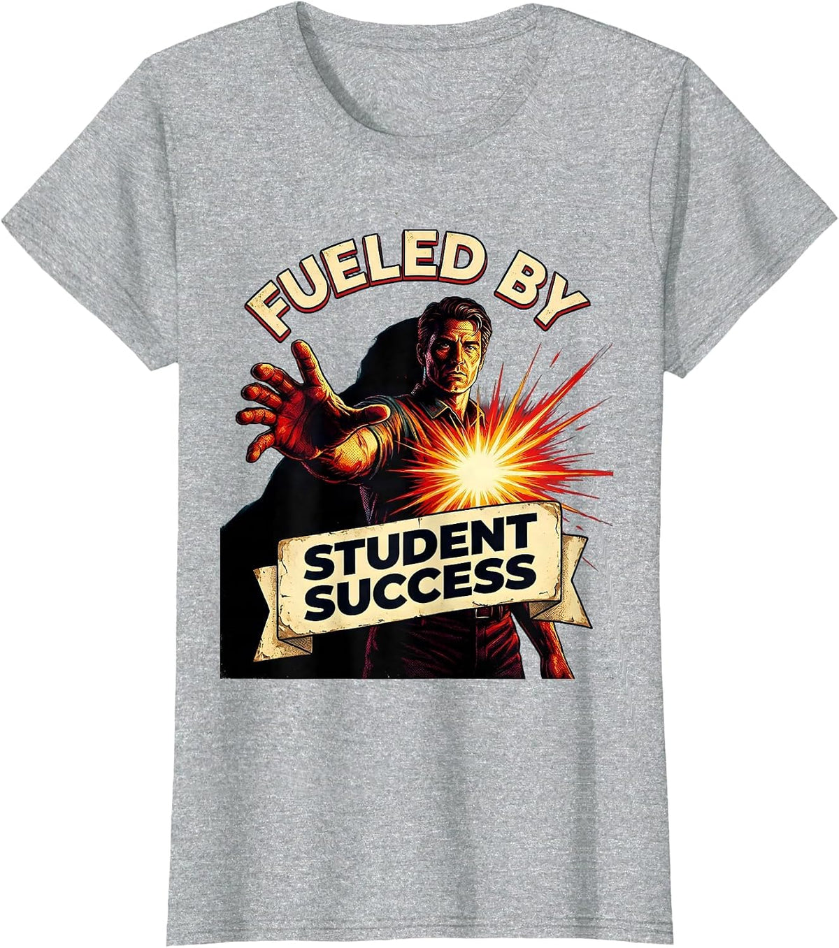 Fueled by Student Success Paraprofessional Design T-Shirt - Heather Grey