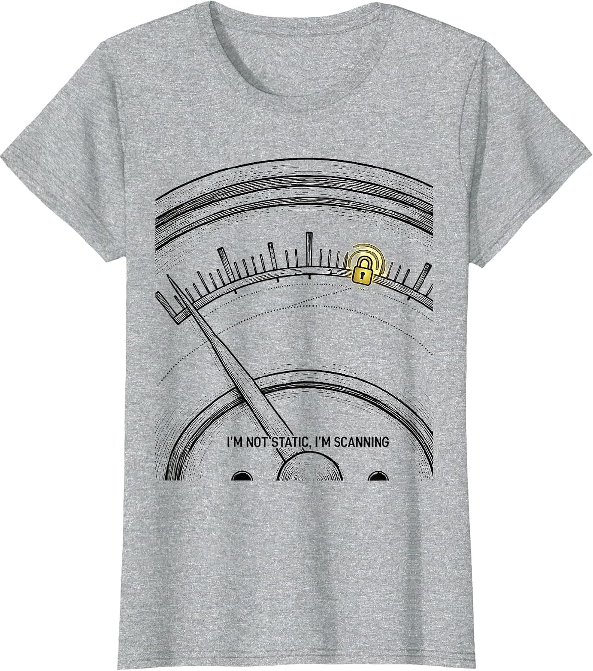 I'm Not Static, I'm Scanning Funny Autism ADHD Awareness T-Shirt - Heather Grey