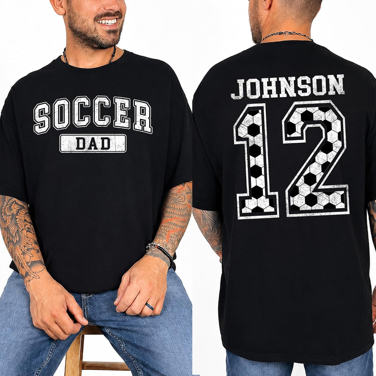 Customized Sport Family Shirt - Sport Dad, Mom Tee - Black