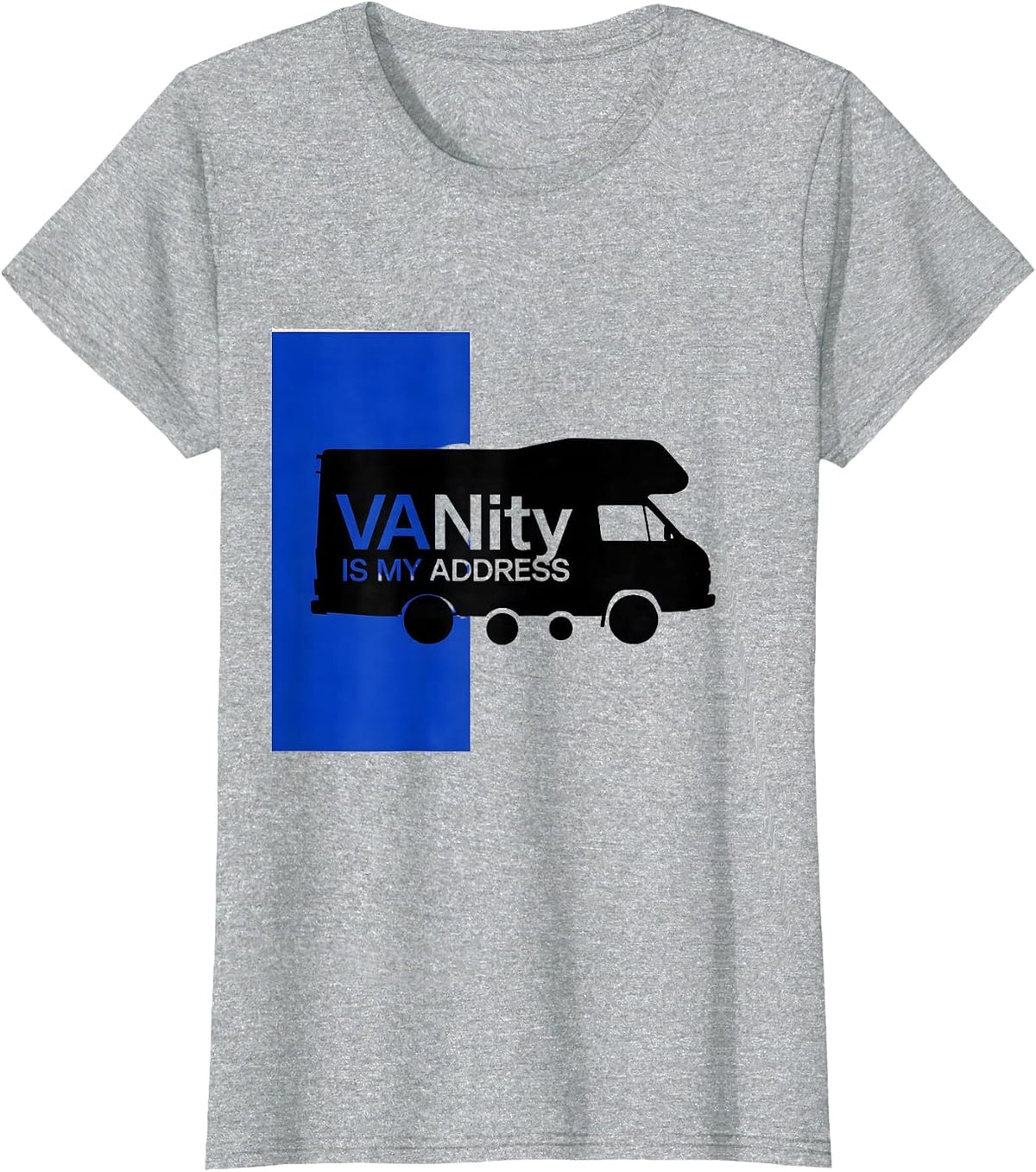VANity Is My Address Swiss International Van Life Nomad T-Shirt - Heather Grey