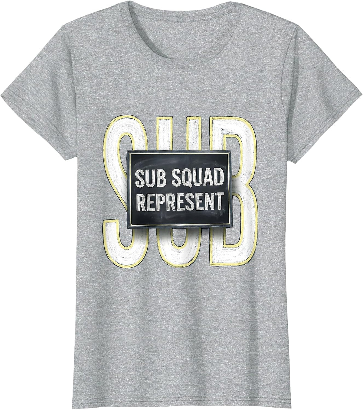 Sub Squad Represent Substitute Teacher Design T-Shirt - Heather Grey