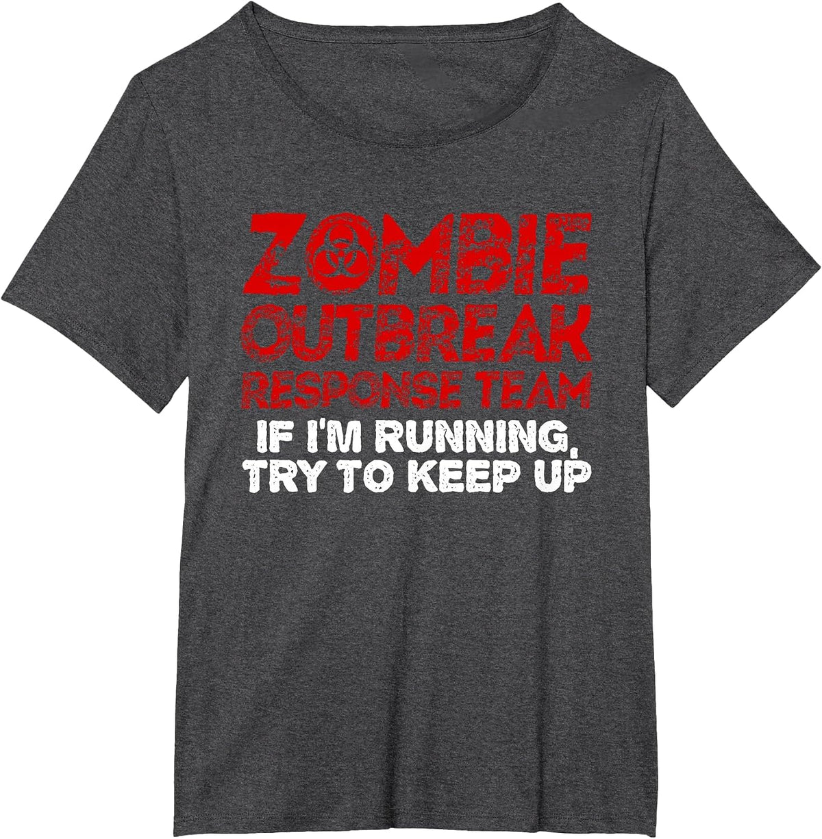 Funny Zombie Running Designs for Men Women Runner Athletes T-Shirt - Dark Heather Grey