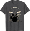 Men's Compact Drum Kit Silhouette Christian Musician Worship Faith T-Shirt - Dark Heather Grey