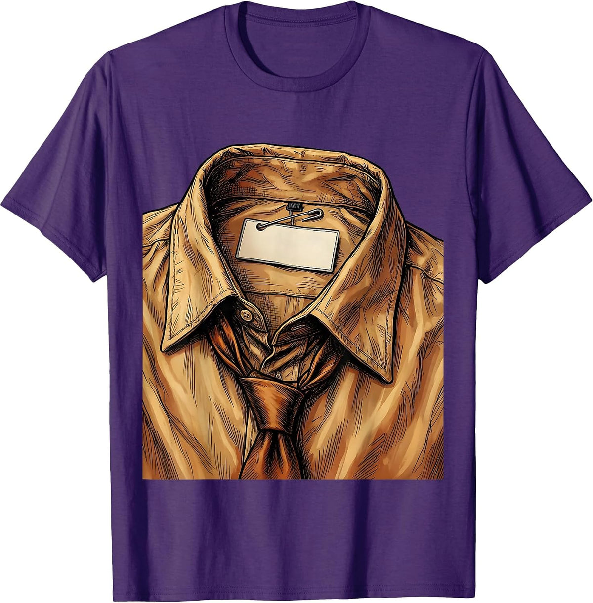 Men's Substitute Teacher Badge Graphic Design T-Shirt - Purple
