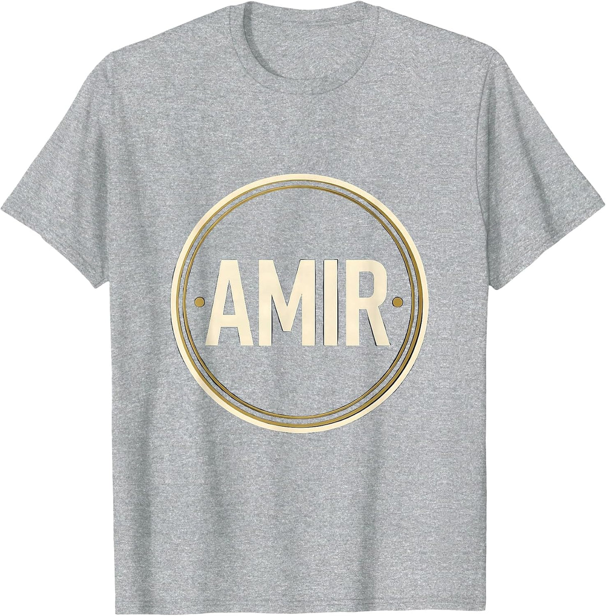Men's AMIR Bold Typography Name Seal Van Life Traveler Gift T-Shirt - Heather Grey