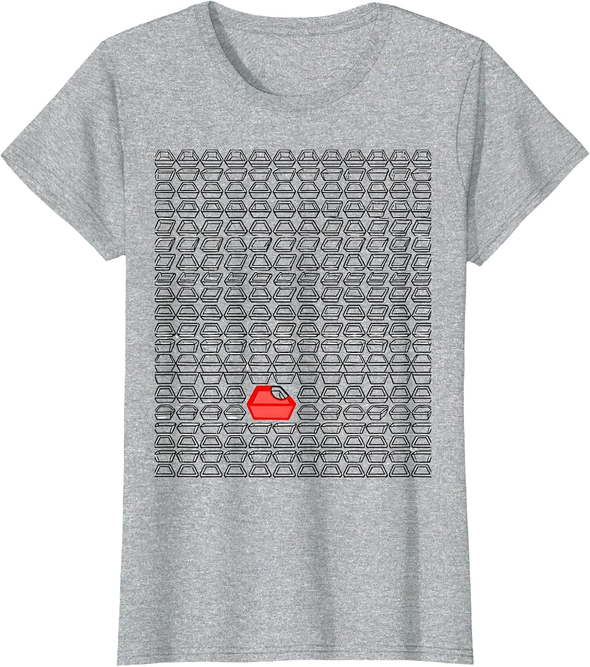 Women's Empty Trough Pig Lover Farm Humor Geometric T-Shirt - Heather Grey