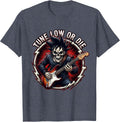 Tune Low or Die Death Metal Guitar Design T-Shirt - Heather Blue