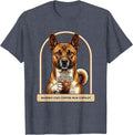 Basenji Iced Coffee Run Copilot Funny Dog Lover Humor T-Shirt - Heather Blue