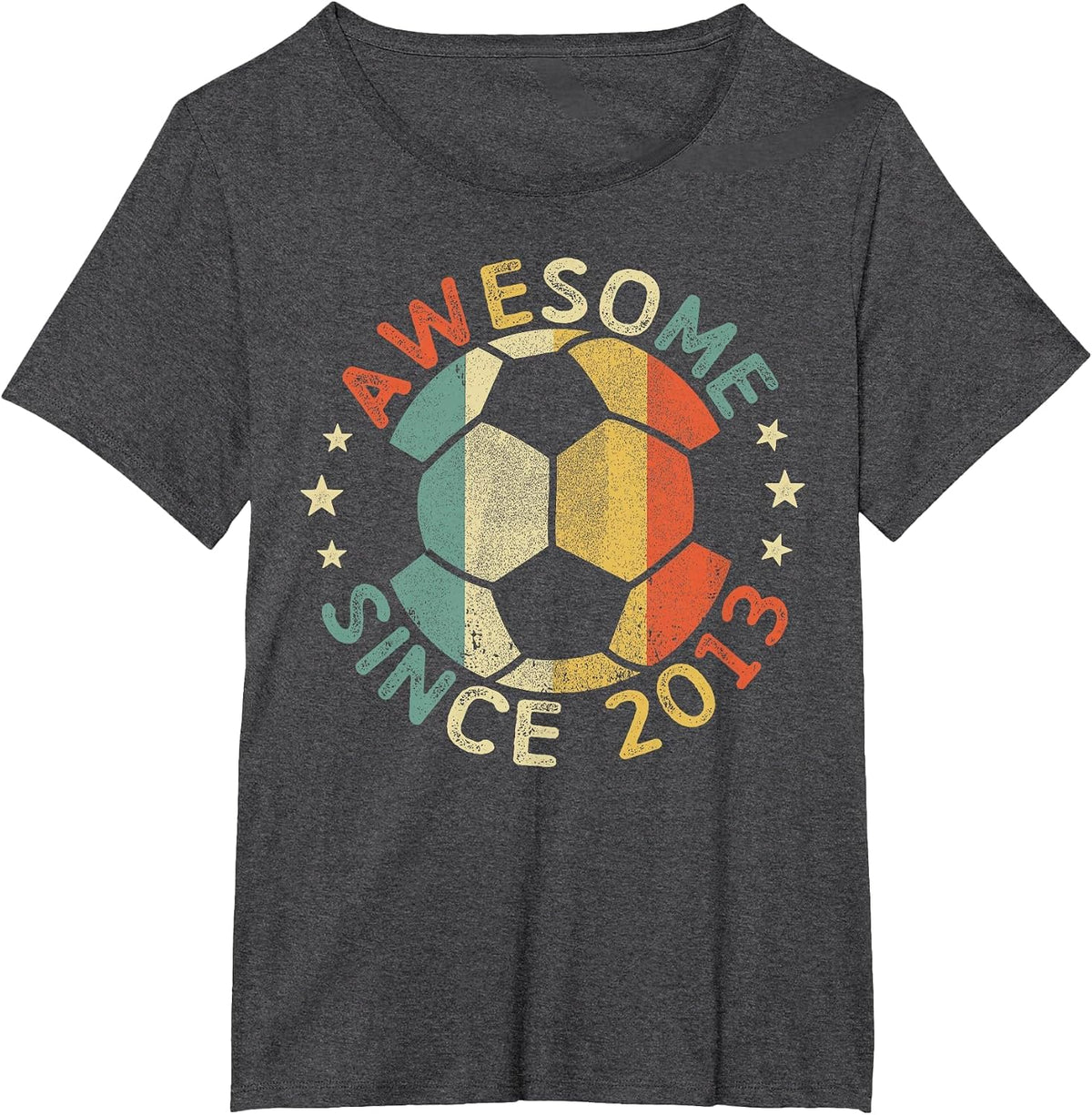 Awesome Since 2013 13th Birthday 13 Year Old Soccer Player T-Shirt - Dark Heather Grey