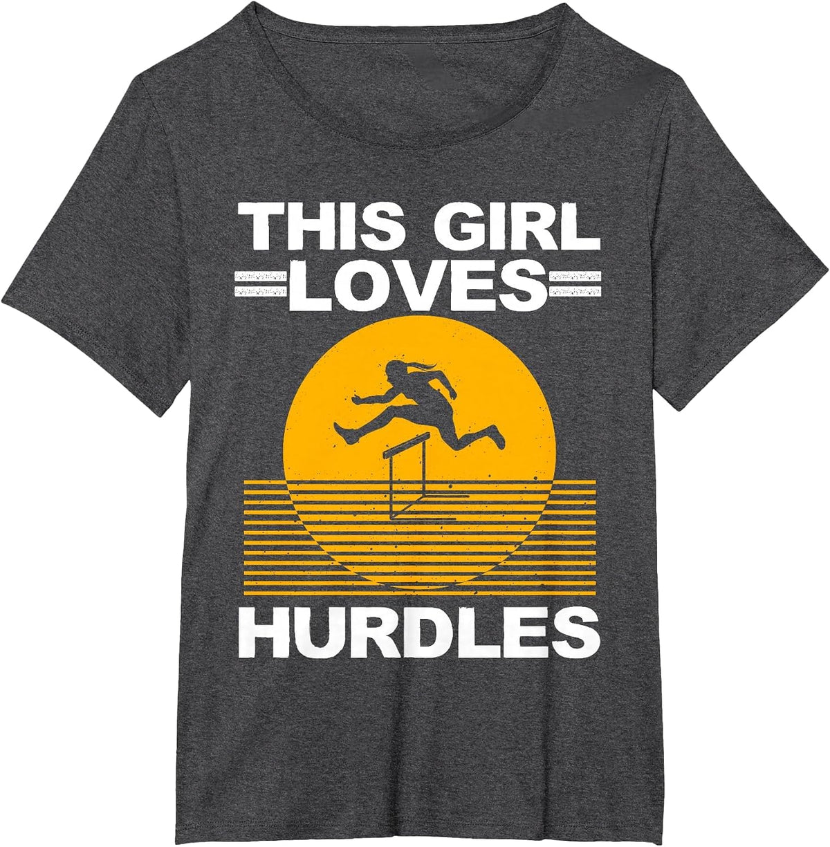 Cool Hurdle Design for Girls Women Hurdling Athletics Sport T-Shirt - Dark Heather Grey