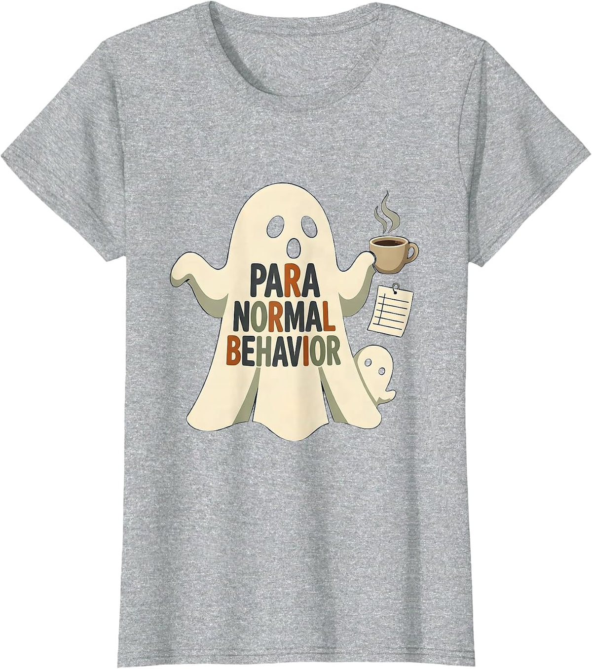 Women's Para Normal Behavior Funny Ghost Paraprofessional SPED T-Shirt - Heather Grey