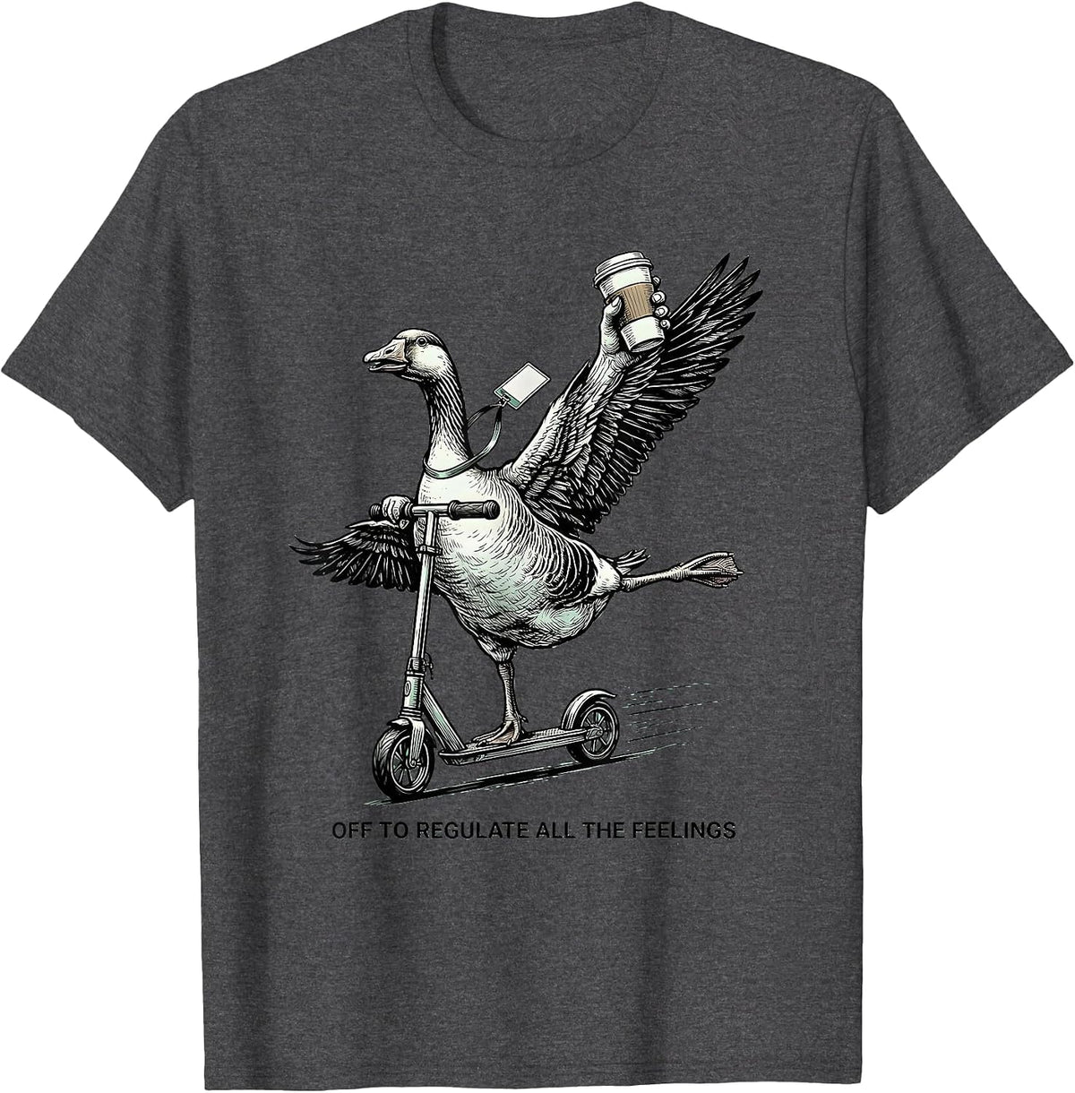 Off to Regulate All the Feelings Funny Mental Health T-Shirt - Dark Heather Grey