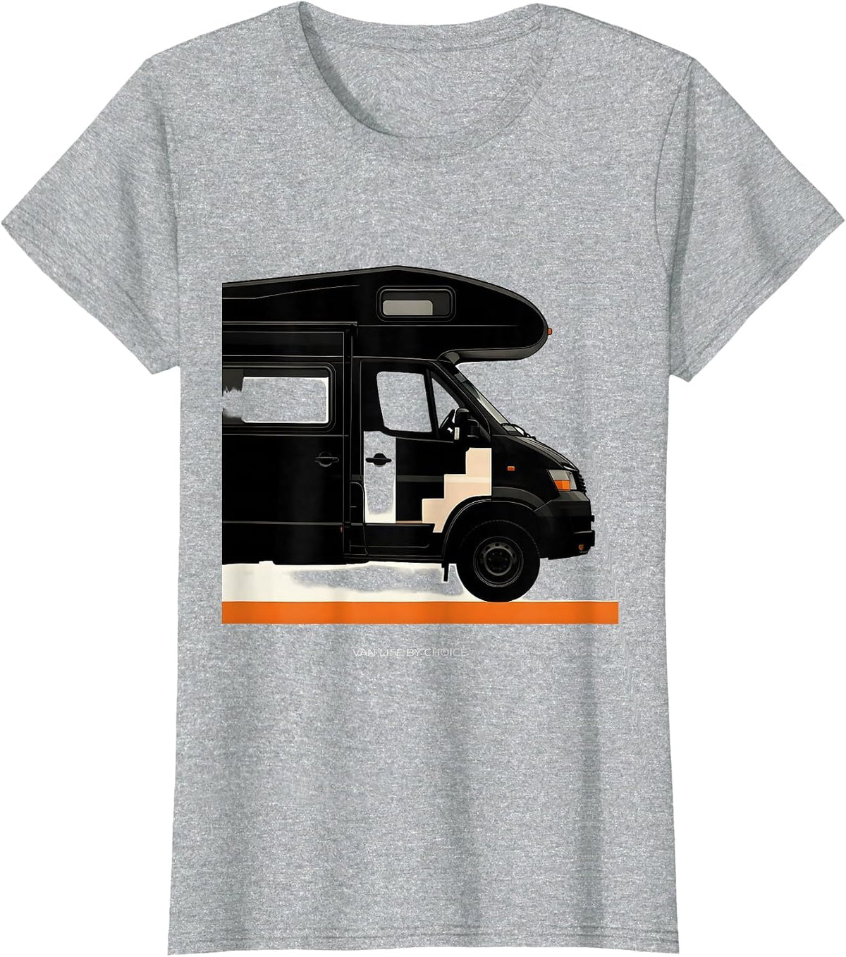 Van Life By Choice Brutalist Retro Van Dweller Nomad Pride T-Shirt - Heather Grey