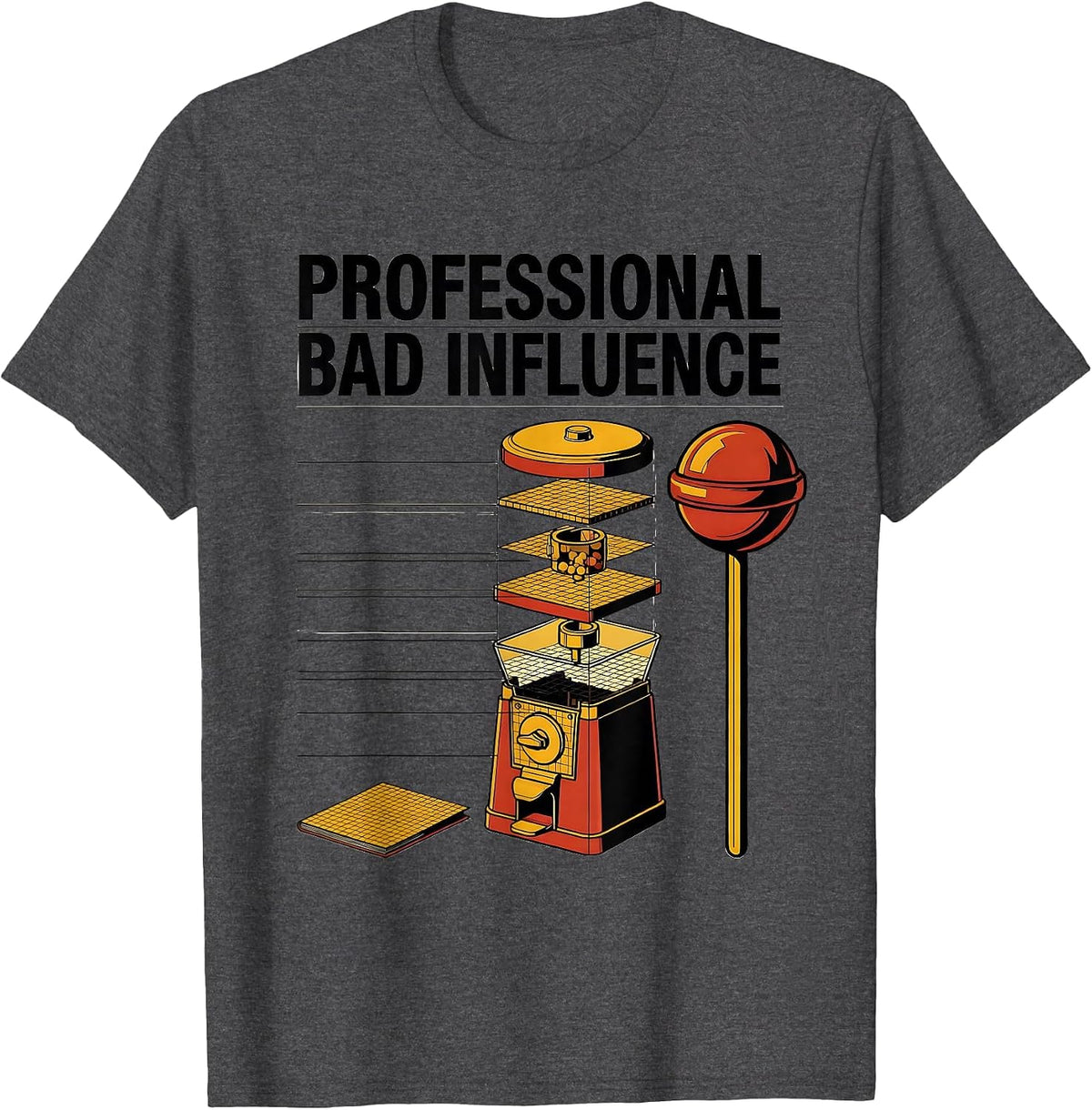 Professional Bad Influence Funny Uncle Godfather Legendary T-Shirt - Dark Heather Grey