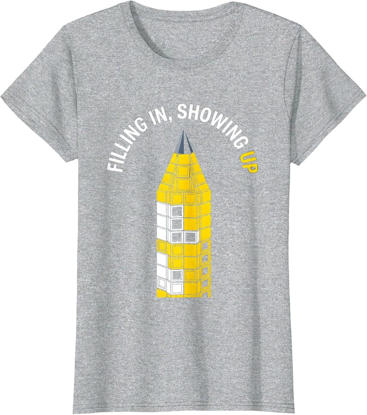 Filling In Showing Up Substitute Teacher Design T-Shirt - Heather Grey