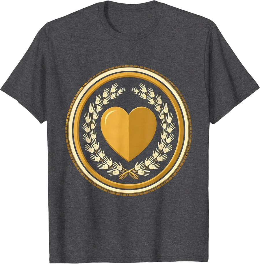 Men's Daycare Teacher Tiny Handprints Big Heart Design T-Shirt - Dark Heather Grey