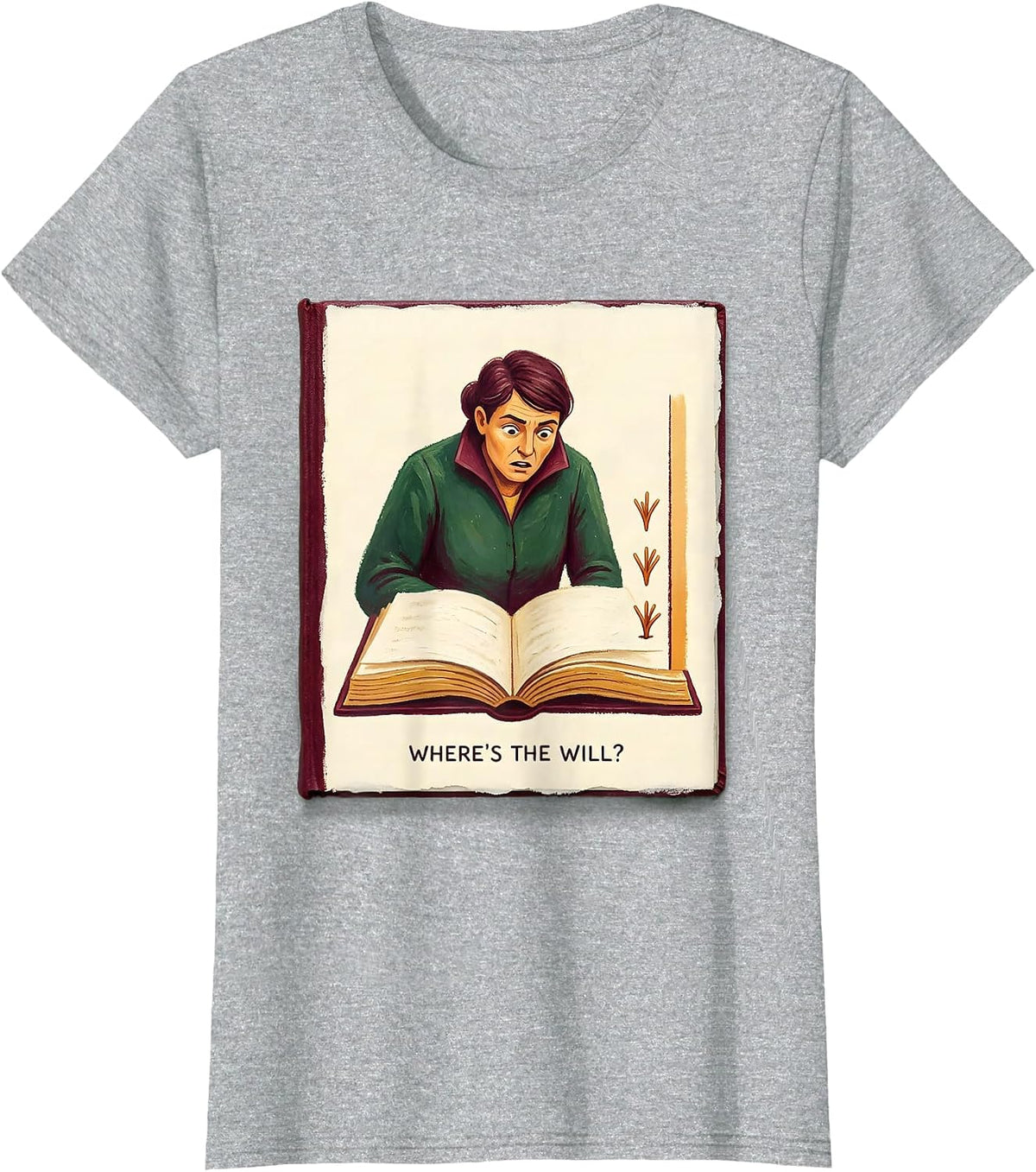 Where's The Will? Funny Shakespeare Literature Teacher Humor T-Shirt - Heather Grey