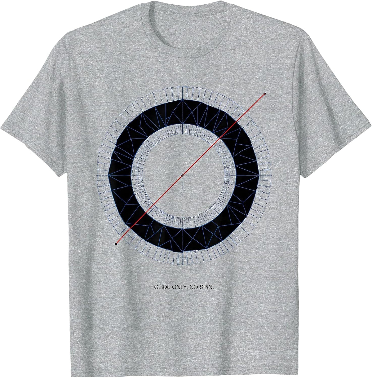 Men's Glide Only No Spin Geometric Throwers Defiant Humor Gift T-Shirt - Heather Grey