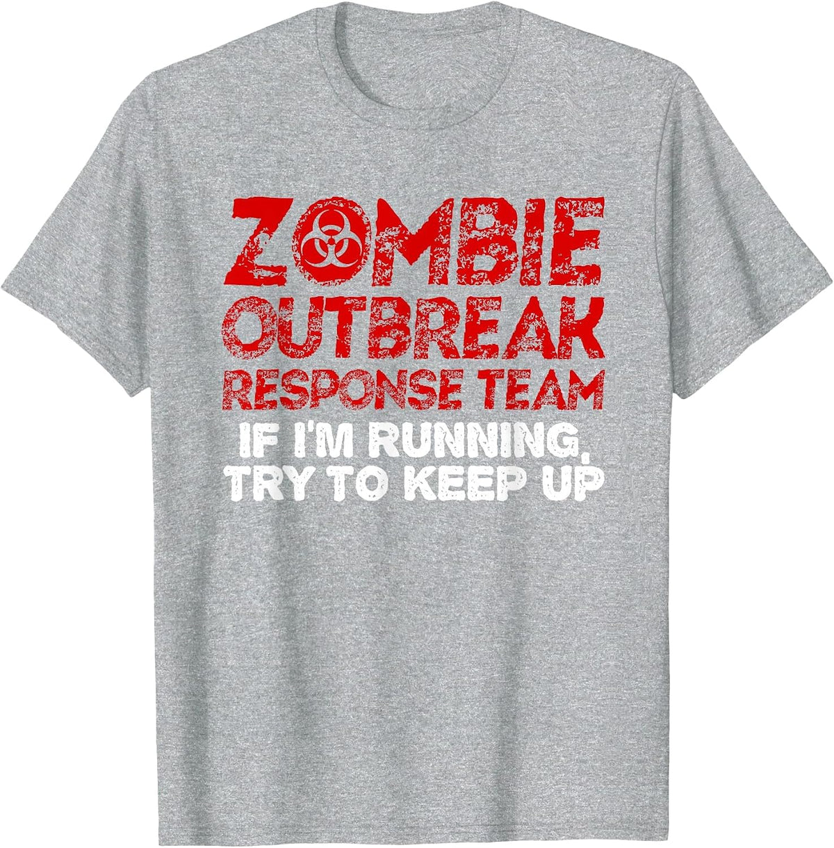 Funny Zombie Running Designs for Men Women Runner Athletes T-Shirt - Heather Grey