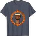 Isibindi House Tribal Drum Flame Ring Design T-Shirt - Heather Blue