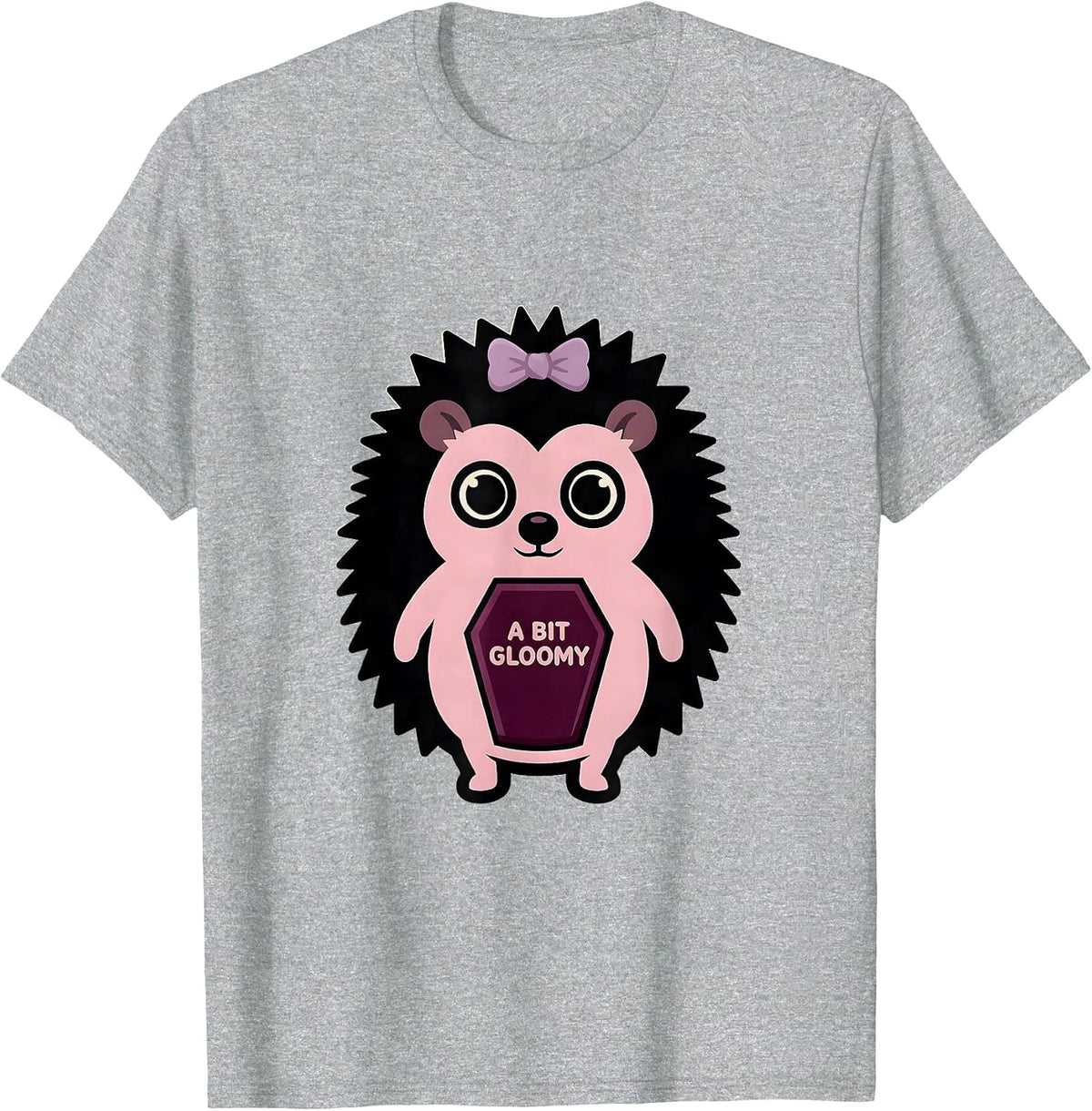 Men's A Bit Gloomy Pastel Goth Kawaii Creepy Cute Plush Hedgehog T-Shirt - Heather Grey