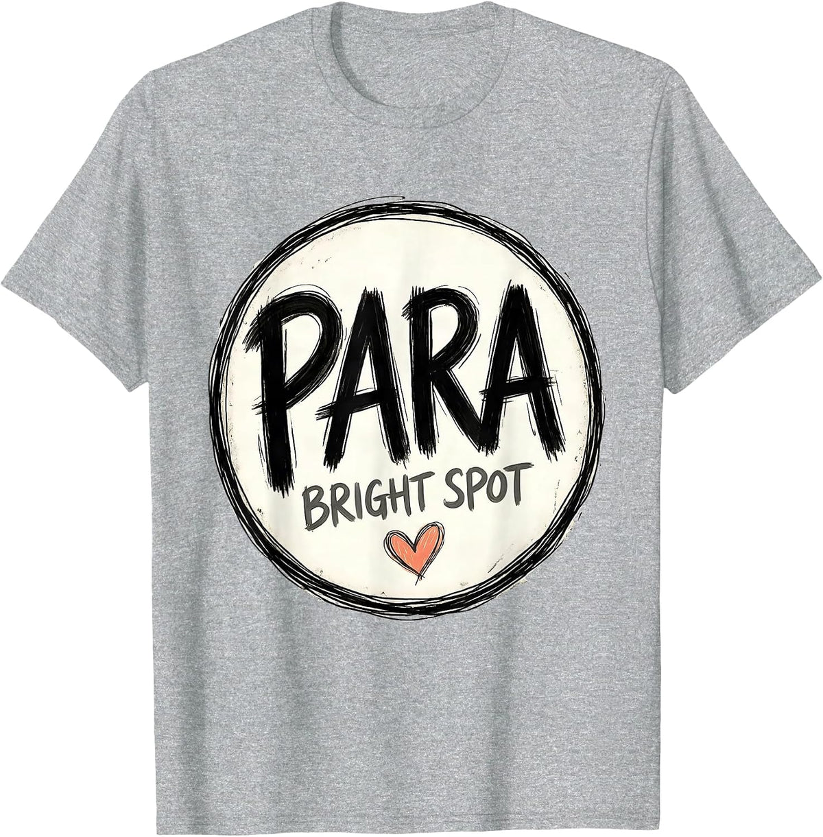 Men's Para Bright Spot Hand-Sketched Paraprofessional Paraeducator T-Shirt - Heather Grey