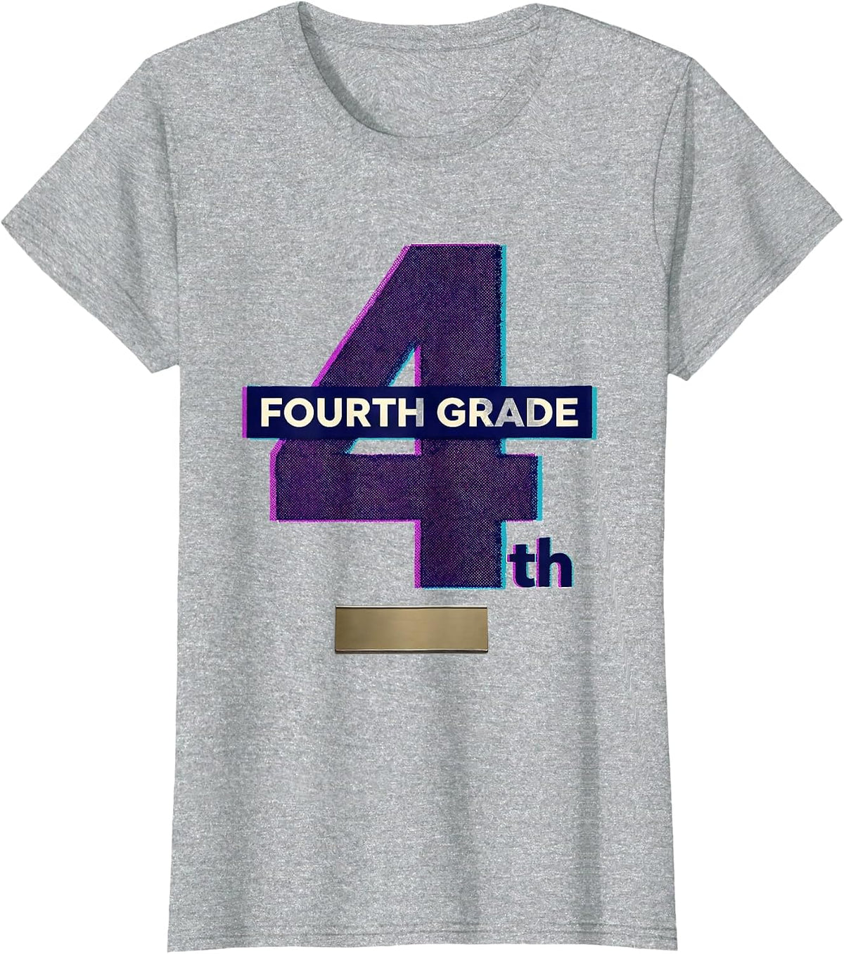 Fourth Grade Cute Risograph Teacher Back To School T-Shirt - Heather Grey