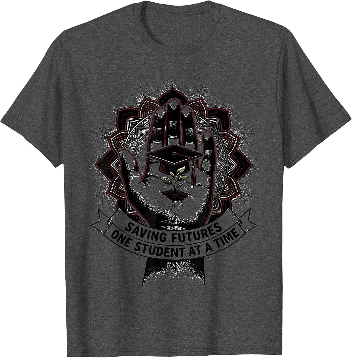 Men's Saving Futures One Student At A Time Counselor T-Shirt - Dark Heather Grey