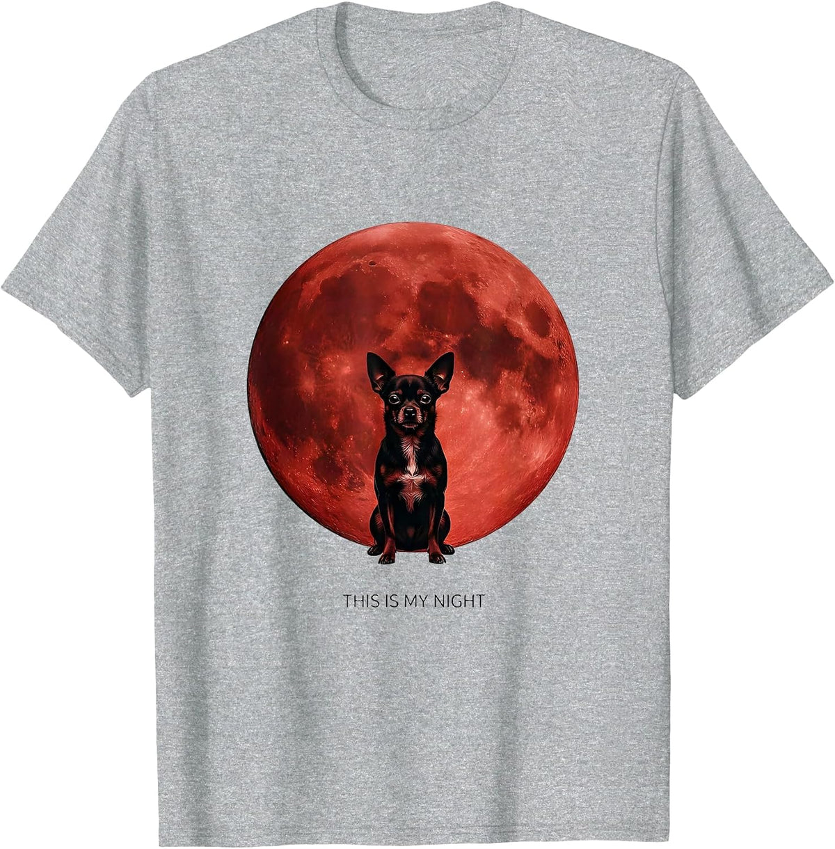 Men's This Is My Night Minimalist Chihuahua Dog Owner Halloween T-Shirt - Heather Grey