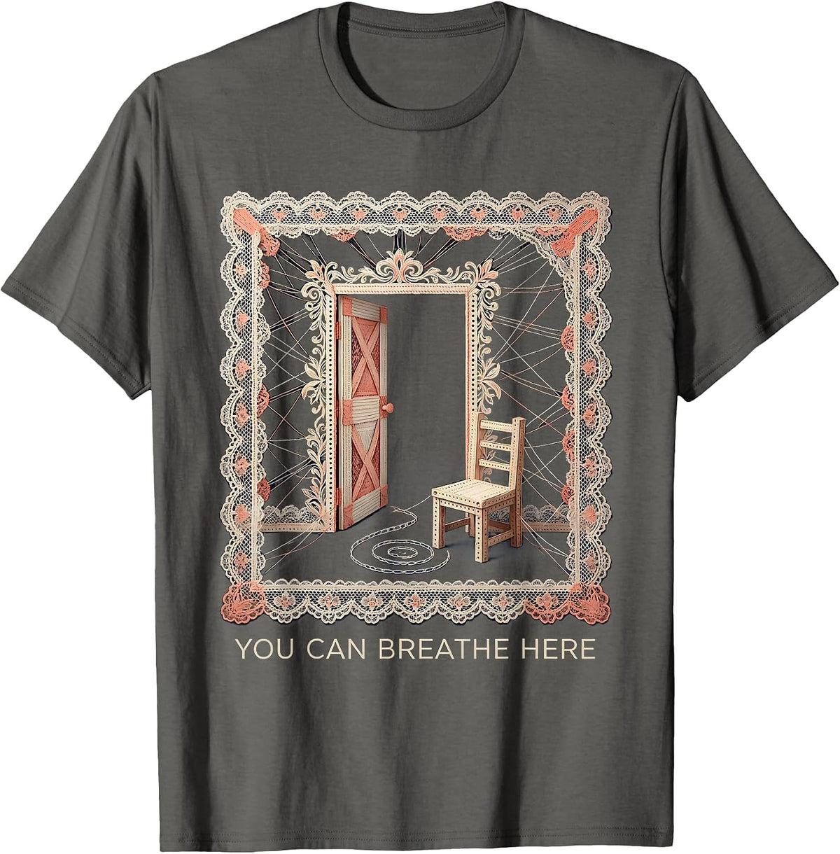 Men's You Can Breathe Here Supportive Mental Health Counselor T-Shirt - Asphalt Grey