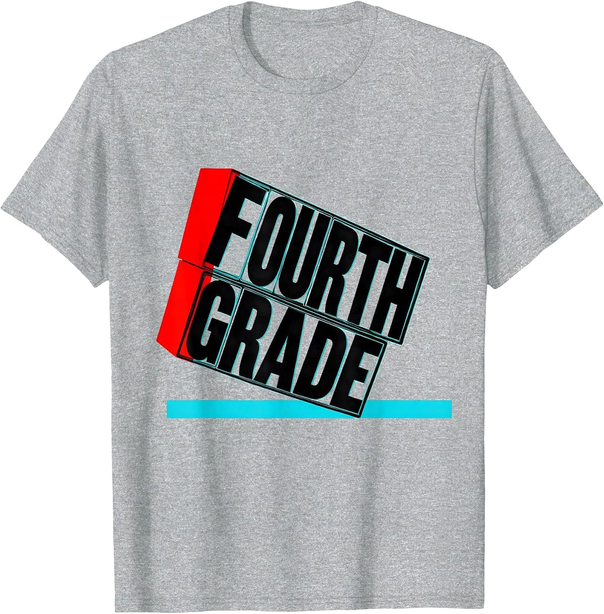 Men's Fourth Grade Retro Teacher Student Back To School T-Shirt - Heather Grey