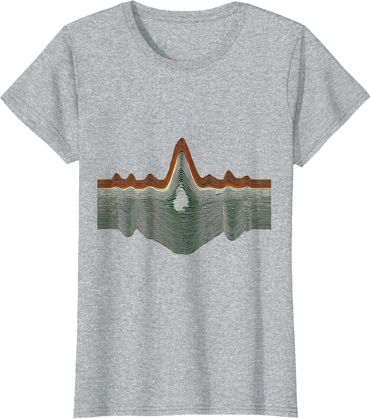 Pulse Band Topographic Contour Line Occupation Humor T-Shirt - Heather Grey