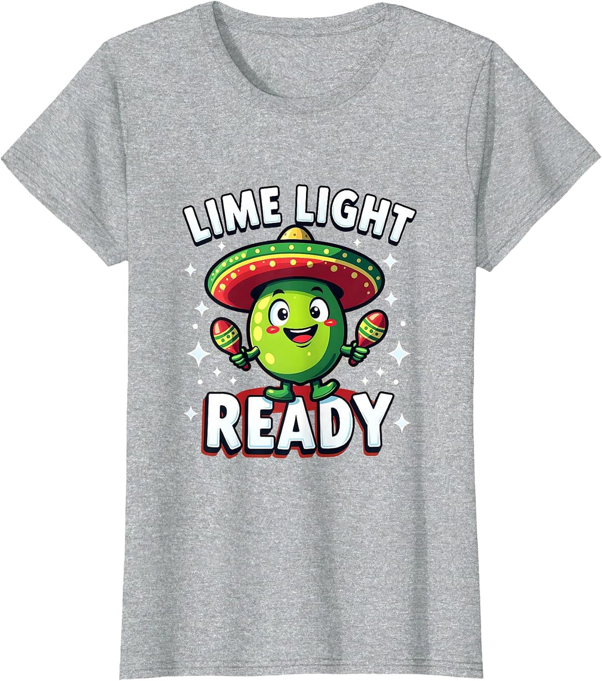 Lime Light Ready Cinco de Mayo Fiesta Design T-Shirt - Heather Grey
