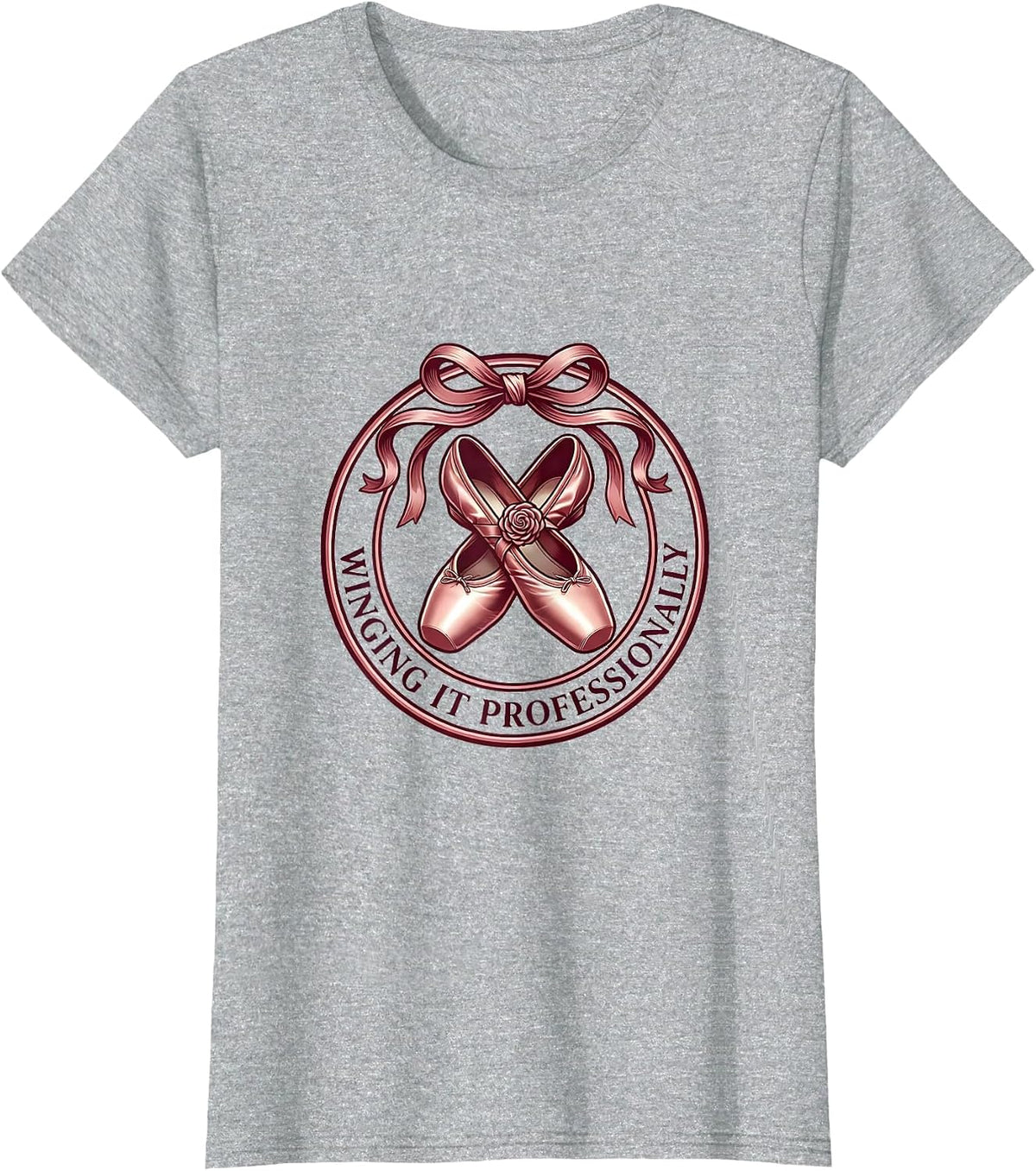 Winging It Professionally Substitute Teacher T-Shirt - Heather Grey