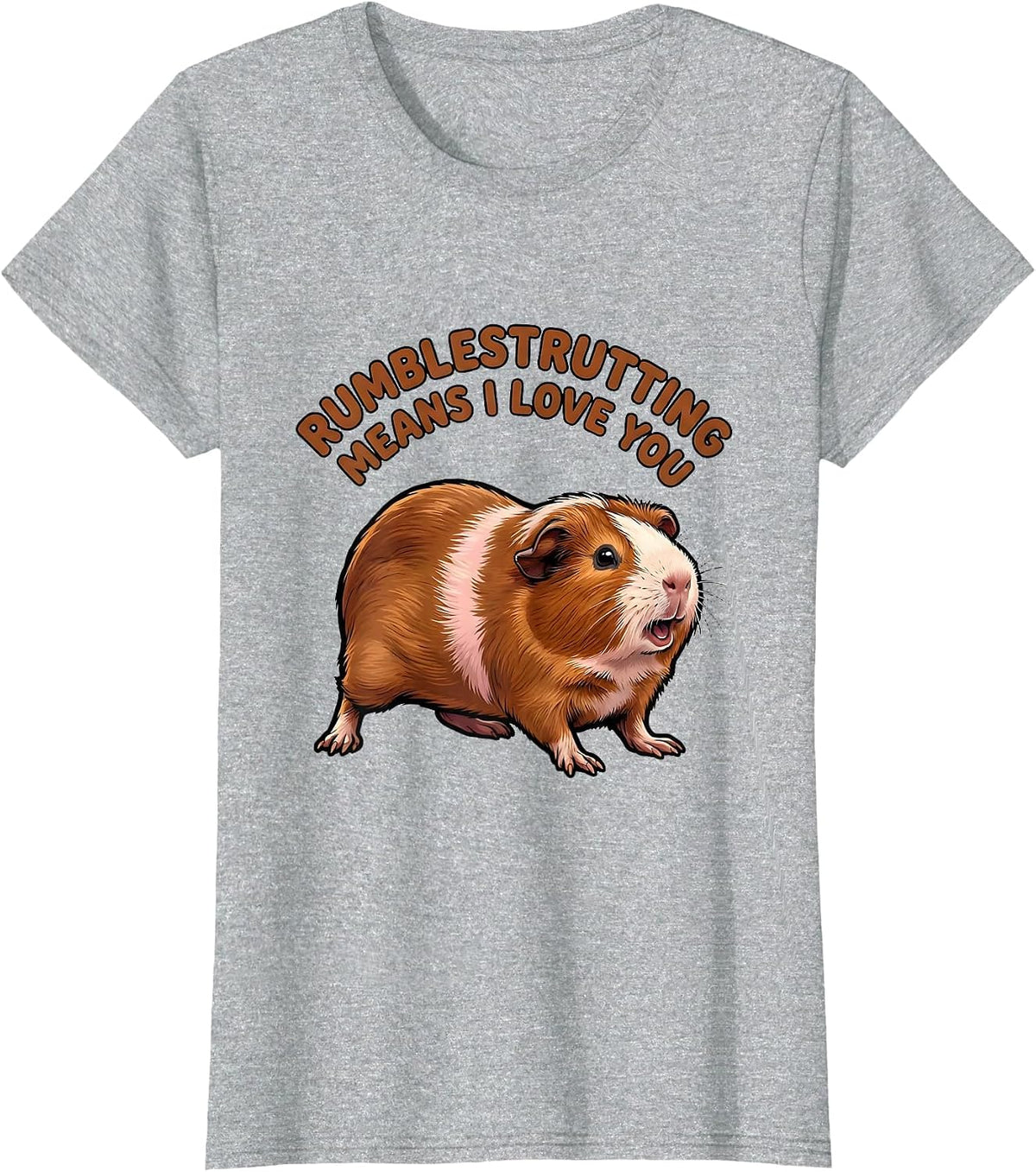Women's Rumblestrutting Means I Love You Funny Guinea Pig Pet Lover T-Shirt - Heather Grey