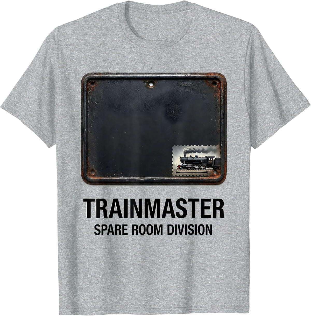 Men's Trainmaster Spare Room Division Vintage Steam Train T-Shirt - Heather Grey