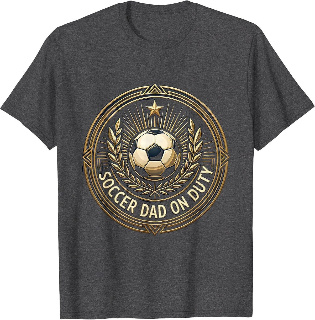 Men's Soccer Dad On Duty Graphic Design T-Shirt - Dark Heather Grey
