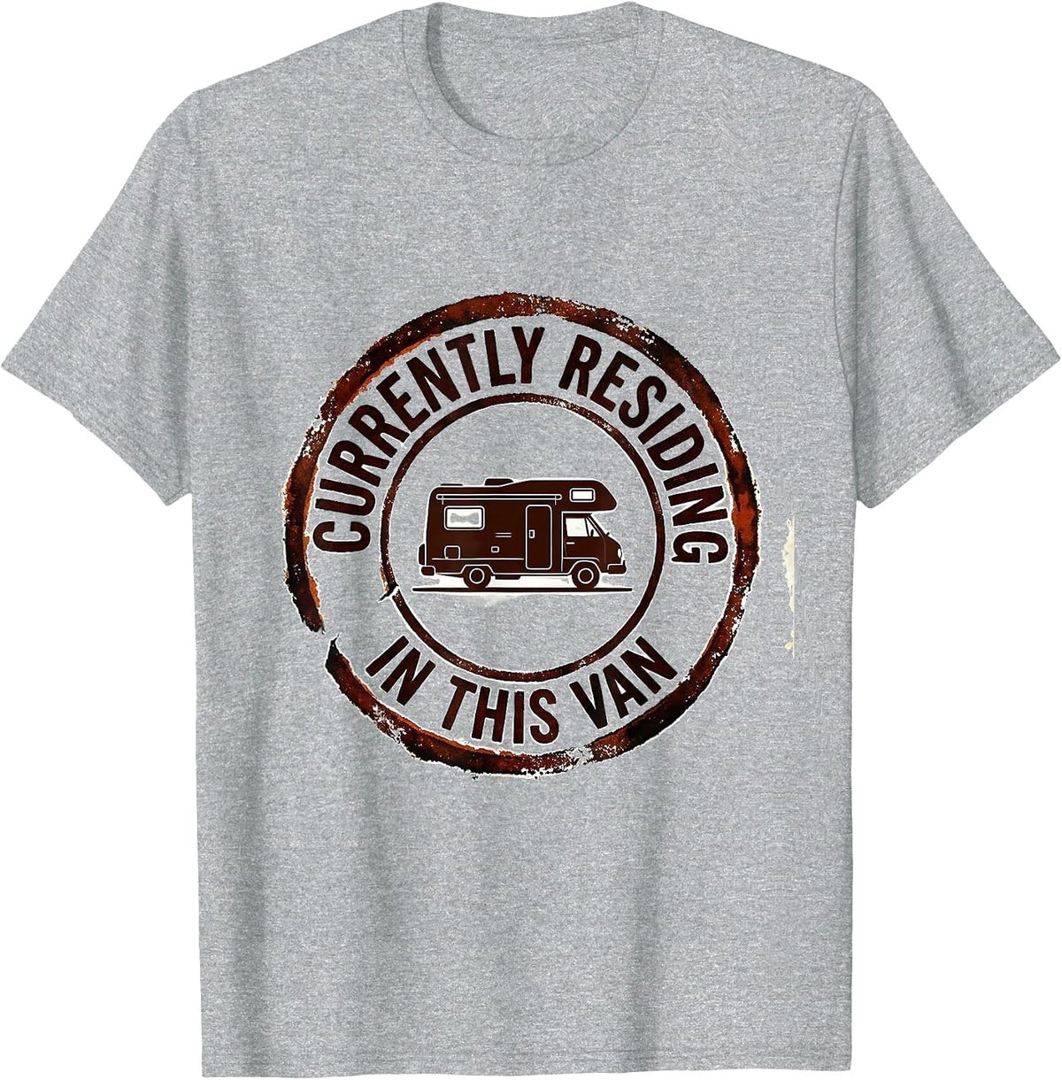 Men's Currently Residing In This Van Retro Van Life Nomads Camper T-Shirt - Heather Grey